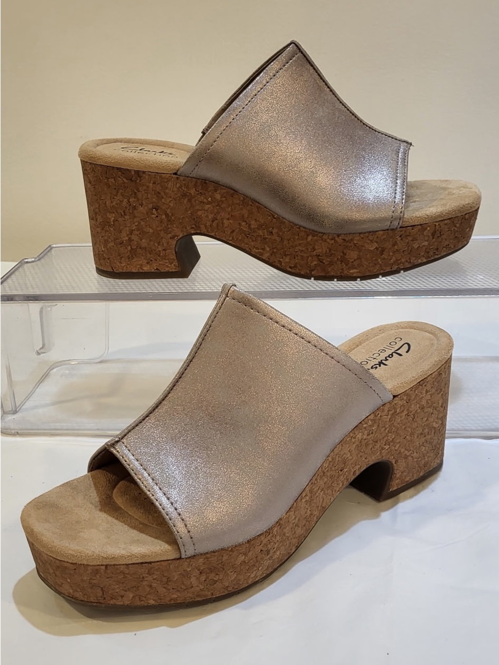 CLARKS Nerisa Vine taupe platform mule